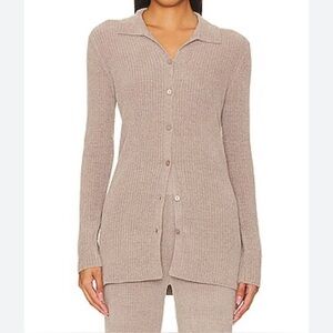Barefoot Dreams Cardigan Sweater Women 1X CozyChic Ultra Lite Ribbed Button Down